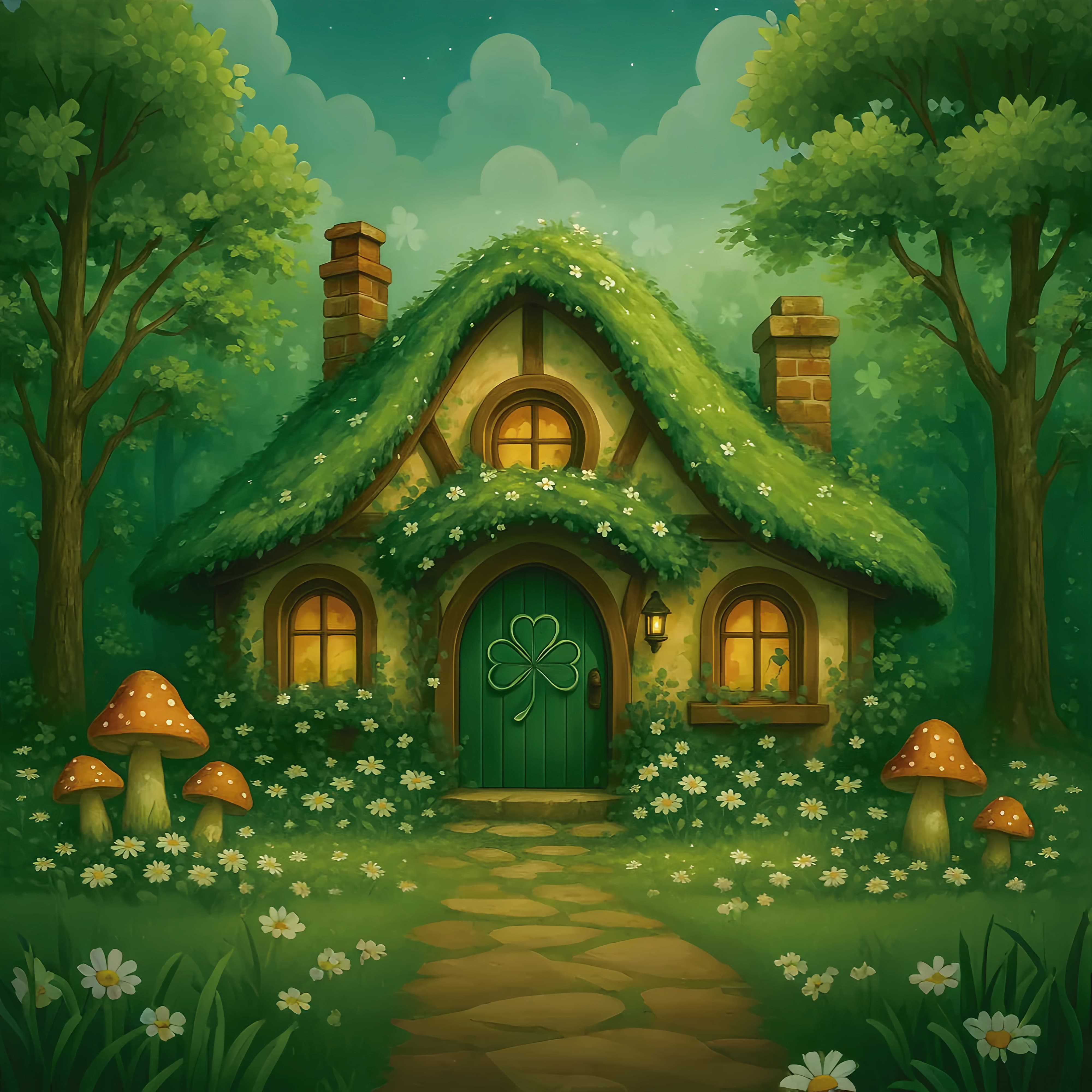 St Patricks Day Backdrops Lucky Clover Cottage Saint Patricks Day Backdrop LXX512-34
