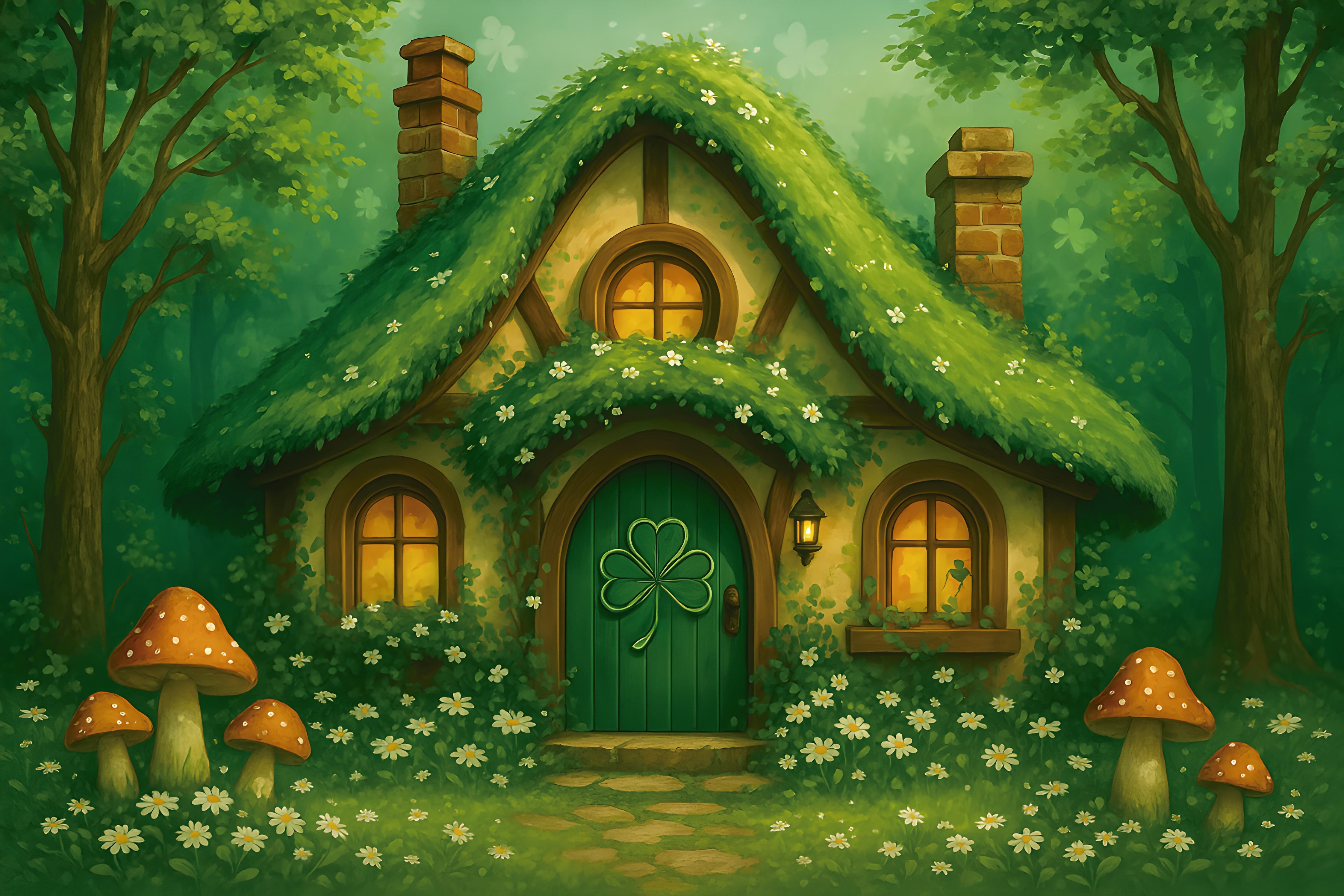 St Patricks Day Backdrops Lucky Clover Cottage Saint Patricks Day Backdrop LXX512-34
