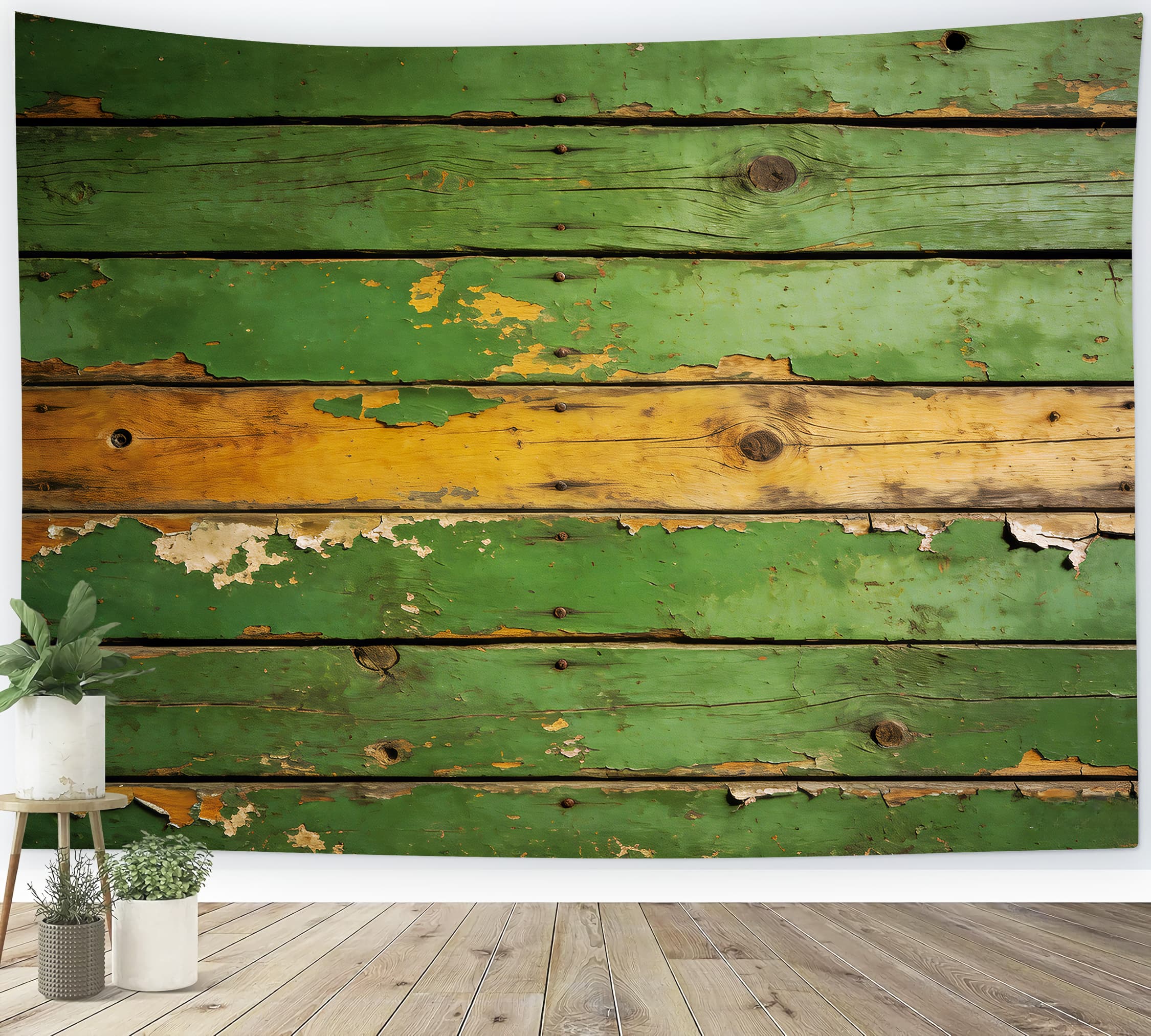 Saint Patricks Day Backdrop Vintage Green Wooden Planks St Patrick Backdrop LXX512-36