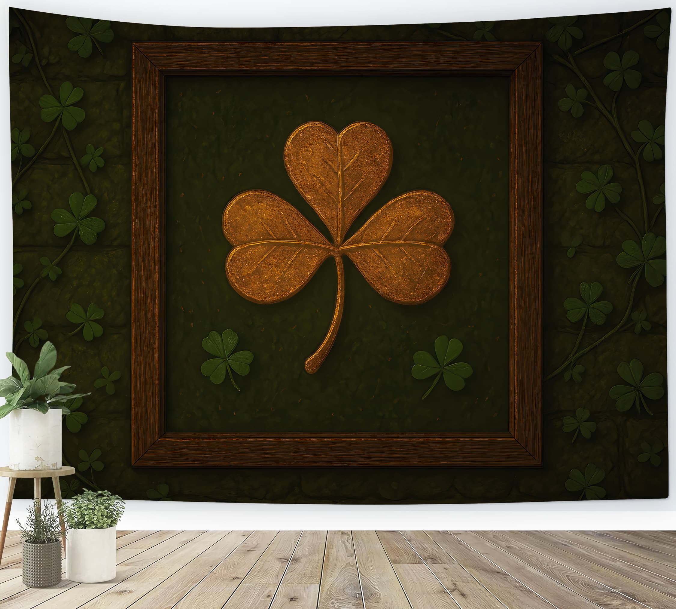 St Patrick Day Backdrop Rustic Clover Framed Emblem Lucky One Backdrop LXX512-37