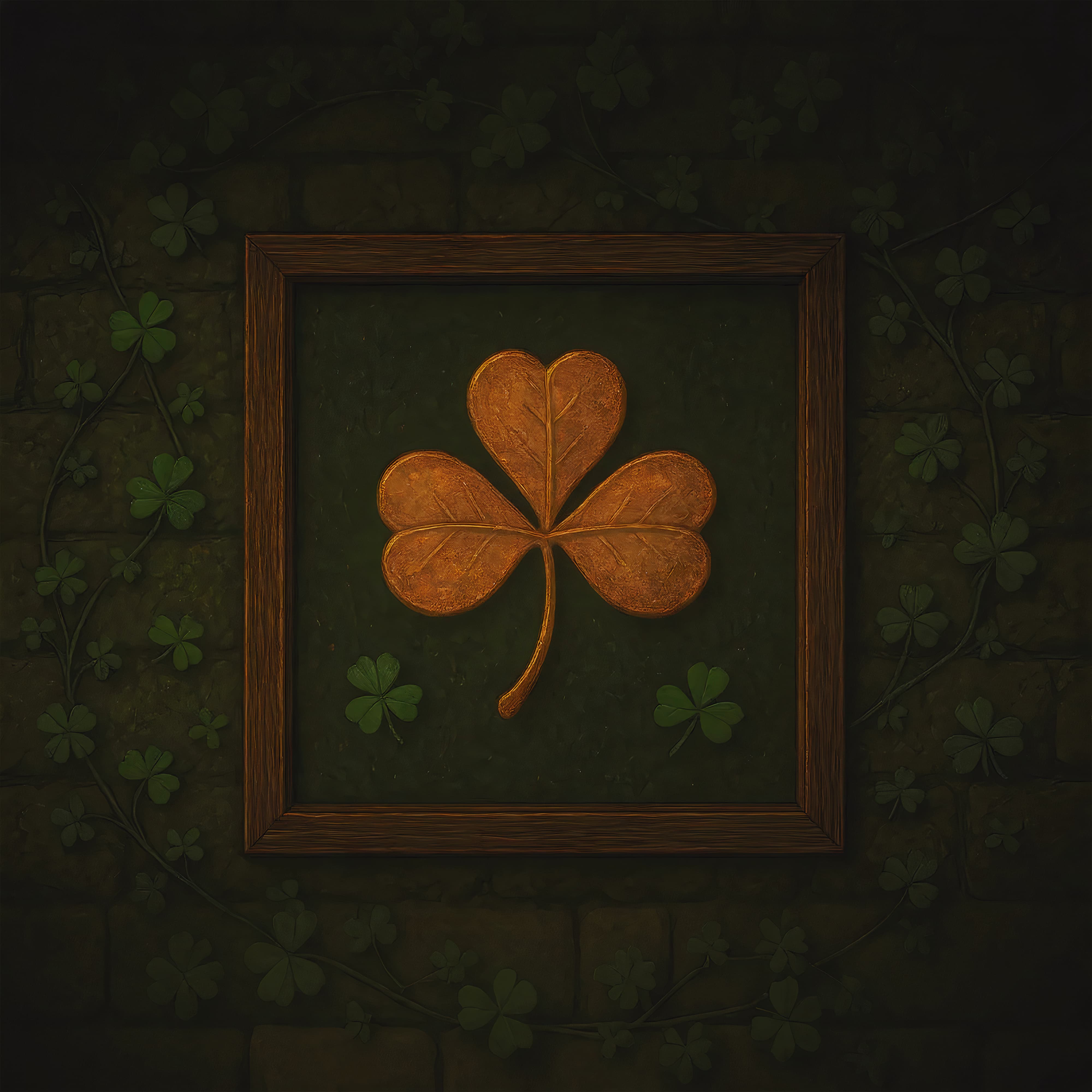 St Patrick Day Backdrop Rustic Clover Framed Emblem Lucky One Backdrop LXX512-37