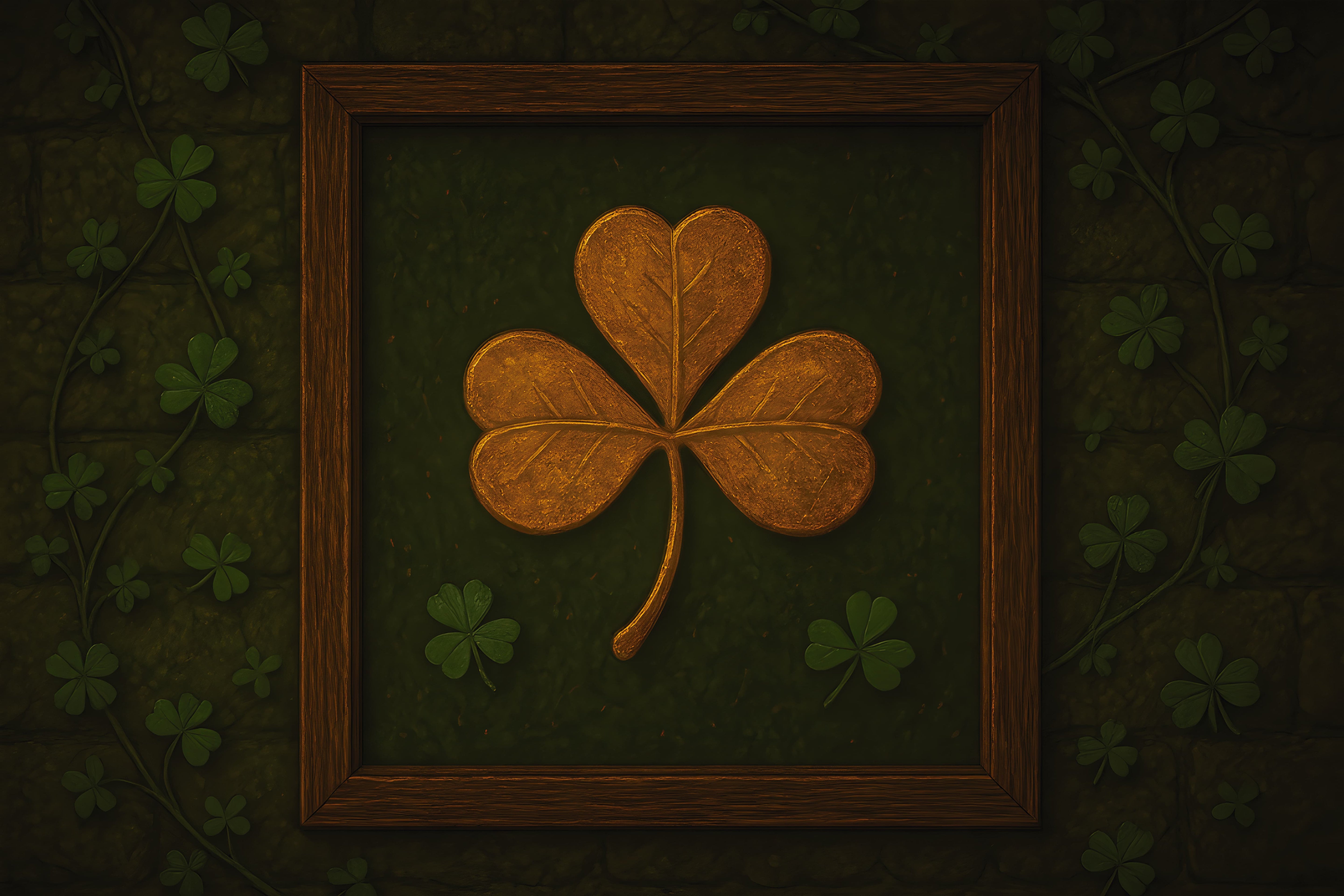 St Patrick Day Backdrop Rustic Clover Framed Emblem Lucky One Backdrop LXX512-37
