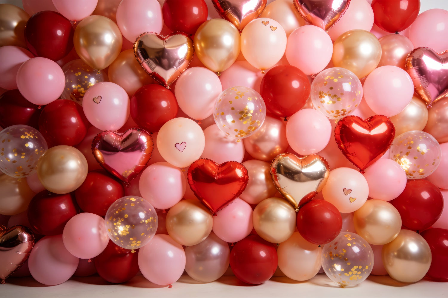Valentine's Day Backdrop Rose Gold Balloon Wall Romantic Backdrop LXX512-54