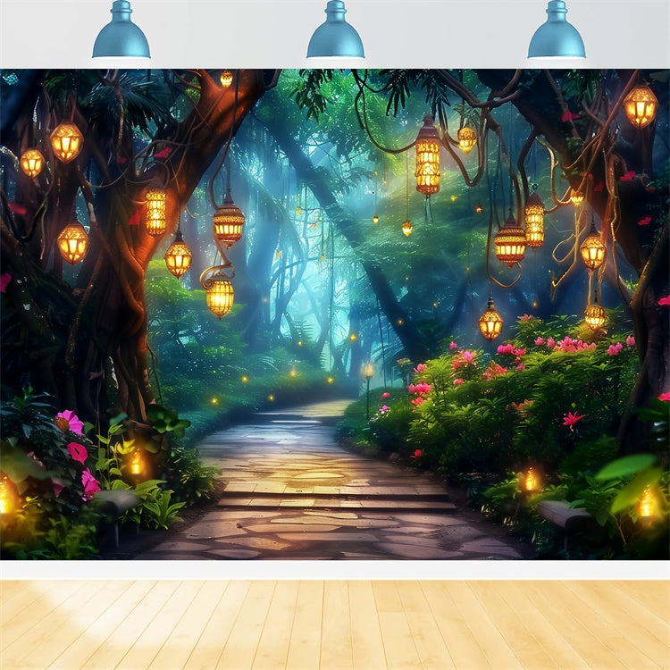 Fantasy Forest Backdrop Glowing Bloom Pathway Backdrop LXX57-125