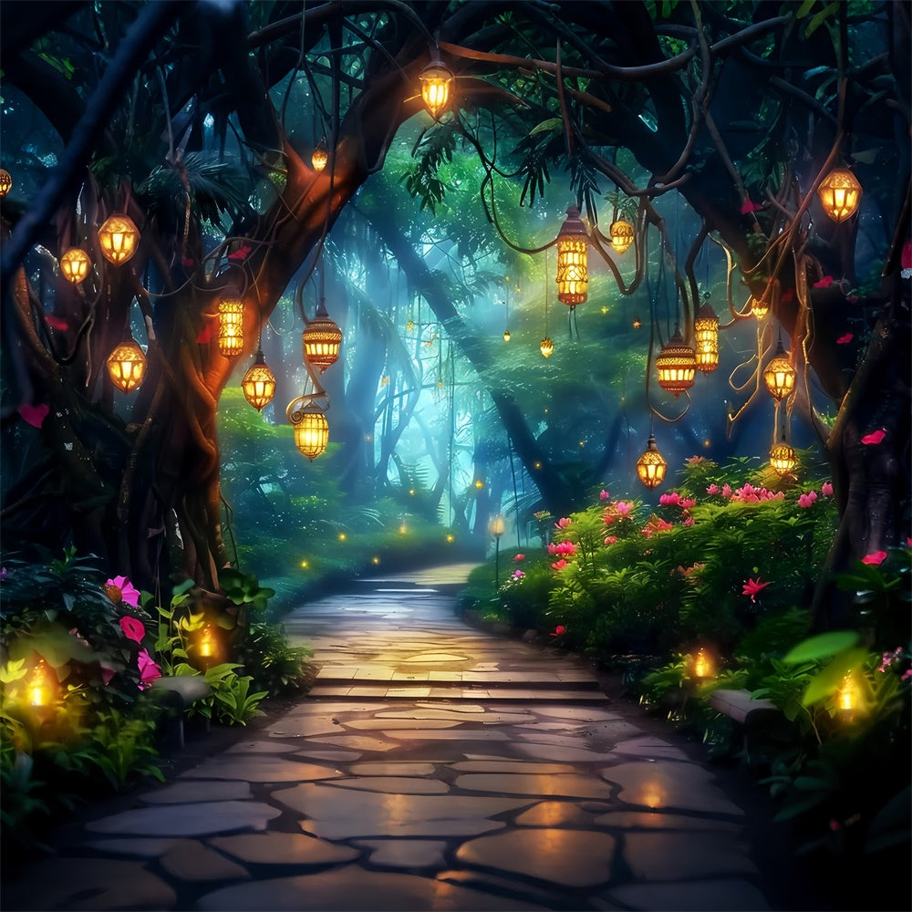 Fantasy Forest Backdrop Glowing Bloom Pathway Backdrop LXX57-125
