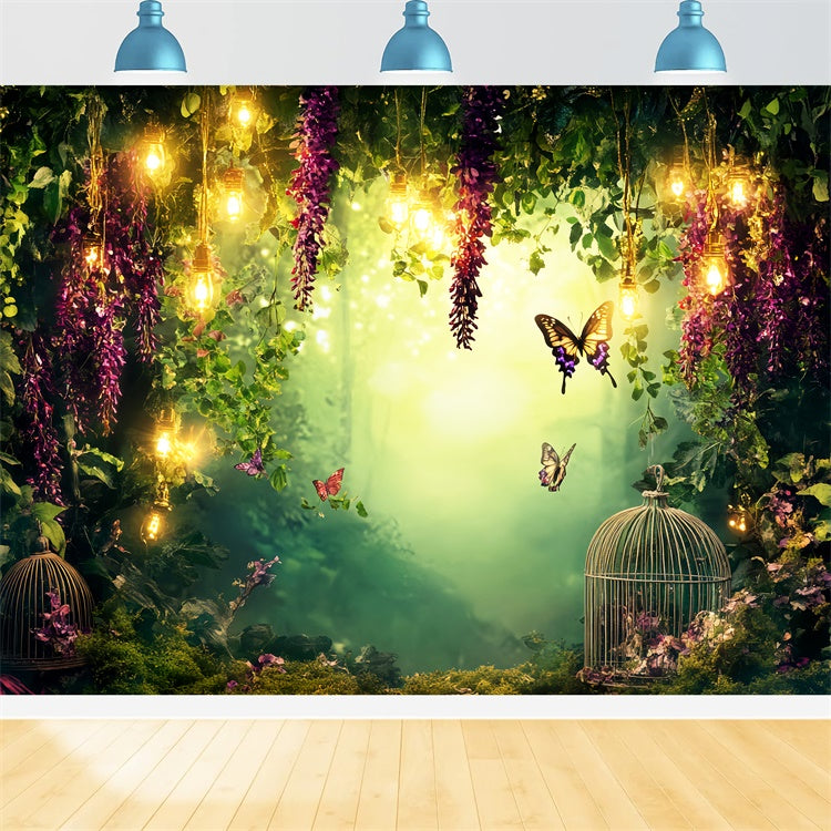 Photo Backdrop Forest Wisteria Glow Butterfly Backdrop LXX57-128