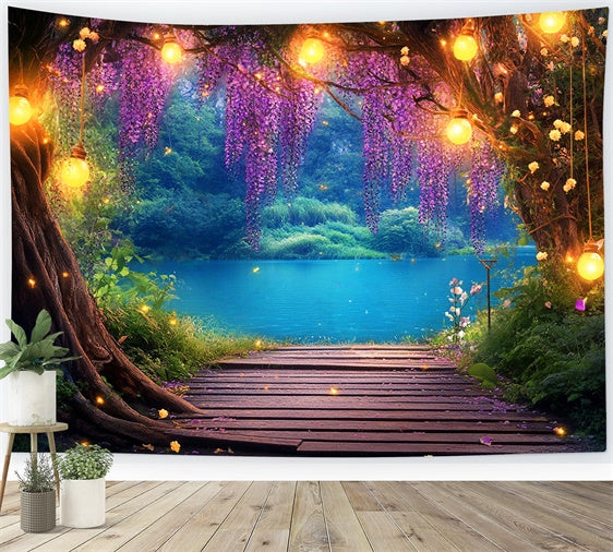 Forest Backdrop Photography Wisteria Dream Lake Backdrop LXX57-139