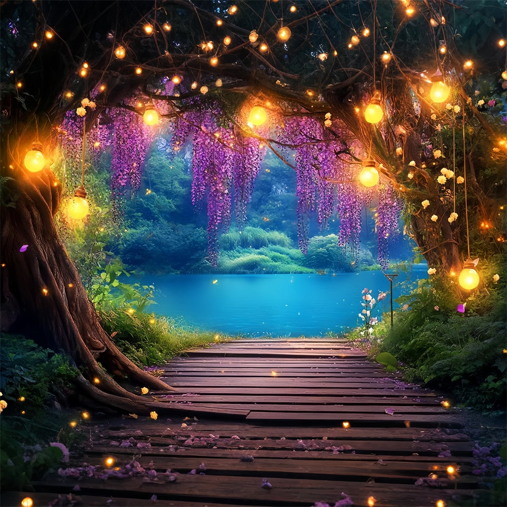 Forest Backdrop Photography Wisteria Dream Lake Backdrop LXX57-139