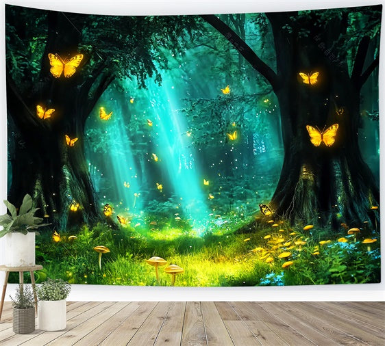 Forest Photo Backdrop Butterfly Glow Meadow Backdrop LXX57-141