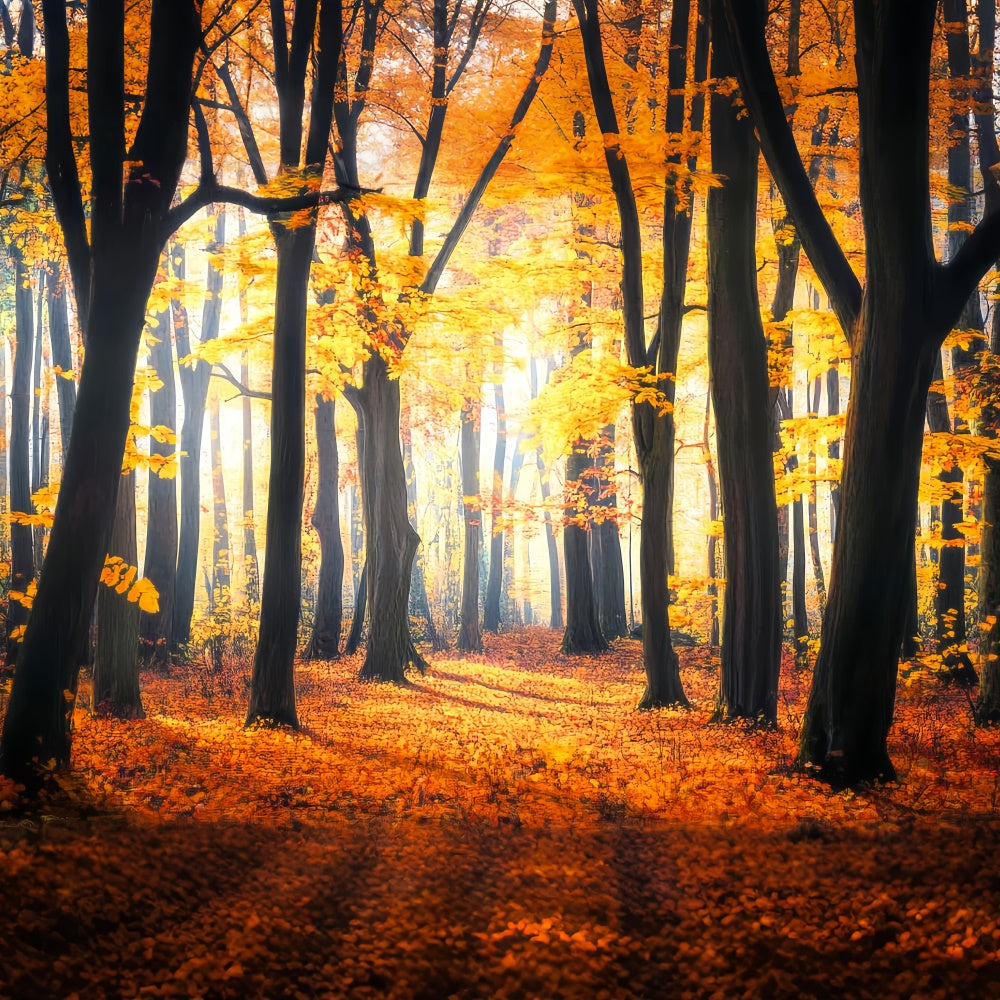Fall Forest Backdrop Rustic Leaves Woodland Backdrop LXX57-149