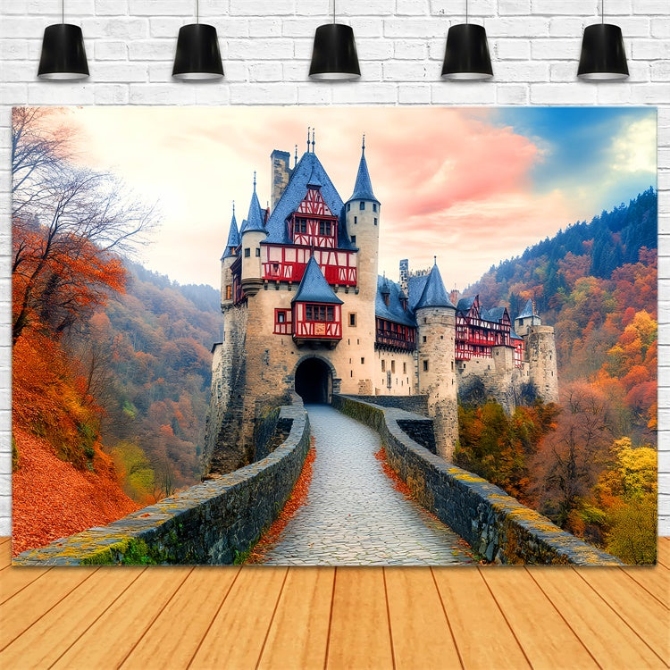 Autumn Backdrop Enchanted Twilight Castle Backdrop LXX57-153