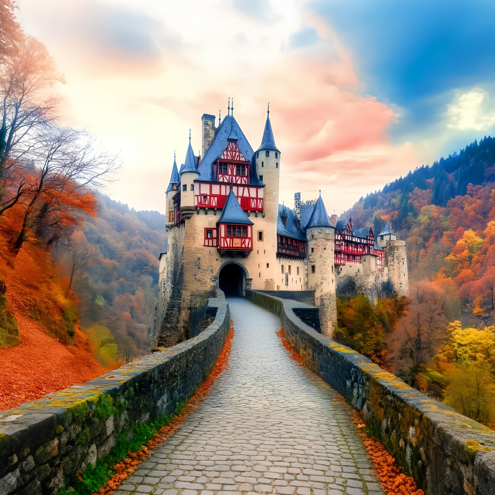 Autumn Backdrop Enchanted Twilight Castle Backdrop LXX57-153