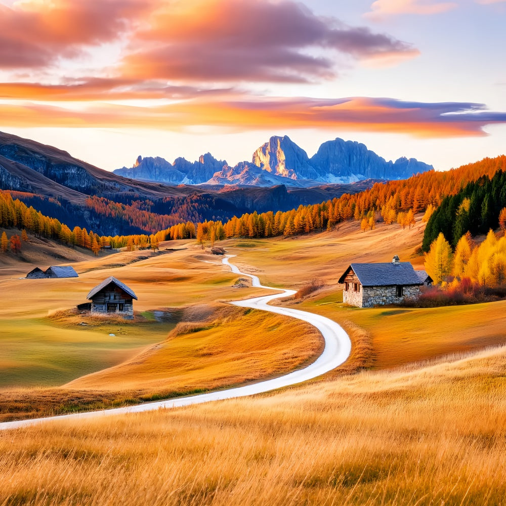 Fall Photoshoot Backdrop Curved Trail Mountain Backdrop LXX57-157