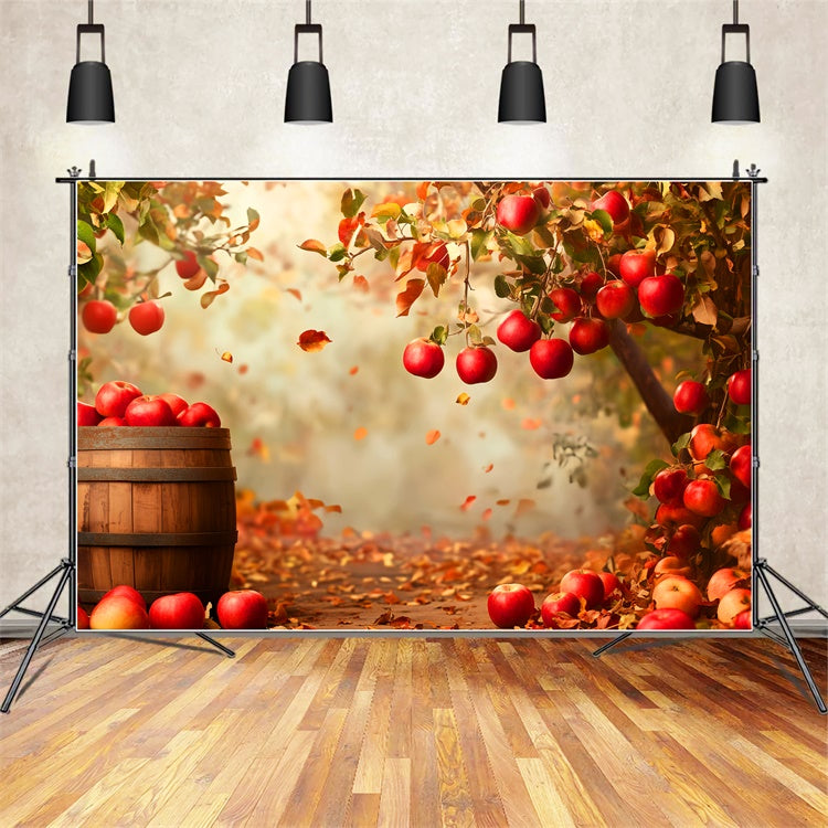 Autumn Backdrop Falling Leaves Apple Grove Backdrop LXX57-170