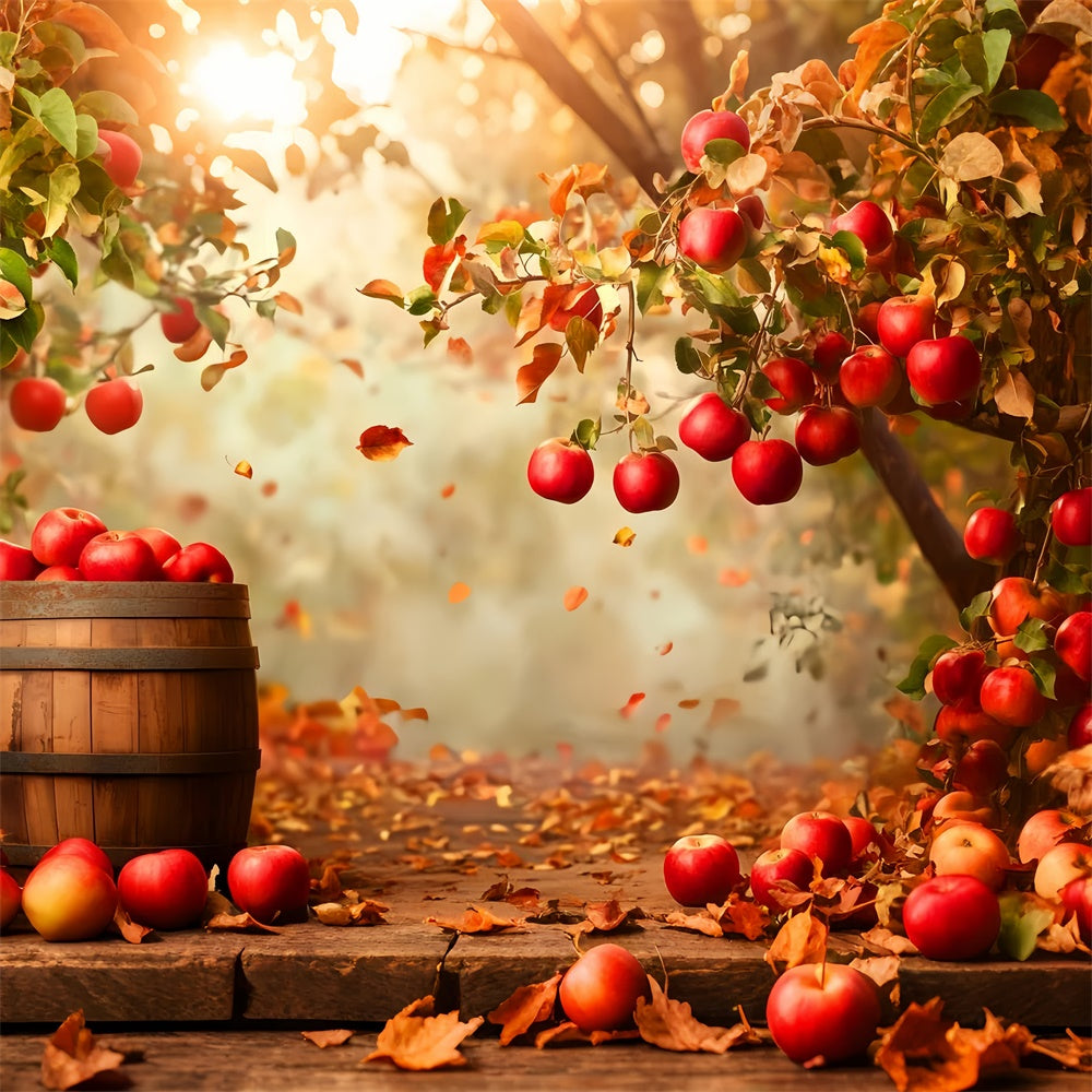 Autumn Backdrop Falling Leaves Apple Grove Backdrop LXX57-170
