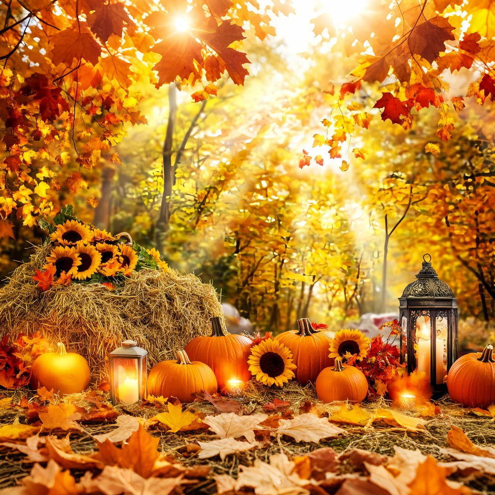 Fall Forest Backdrop Pumpkin Glow Forest Backdrop LXX57-178