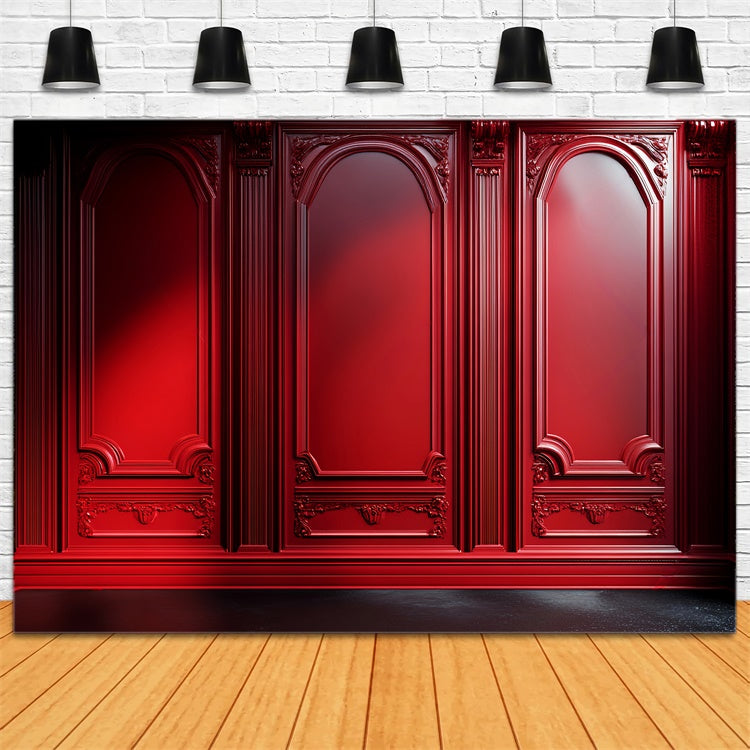 Vintage Wall Backdrop Classic Red Embossed Backdrop LXX57-186