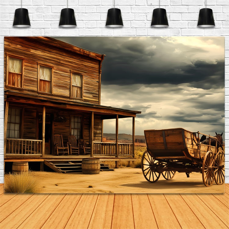 Vintage Photography Backdrop Western Desert Cabin Backdrop LXX57-187