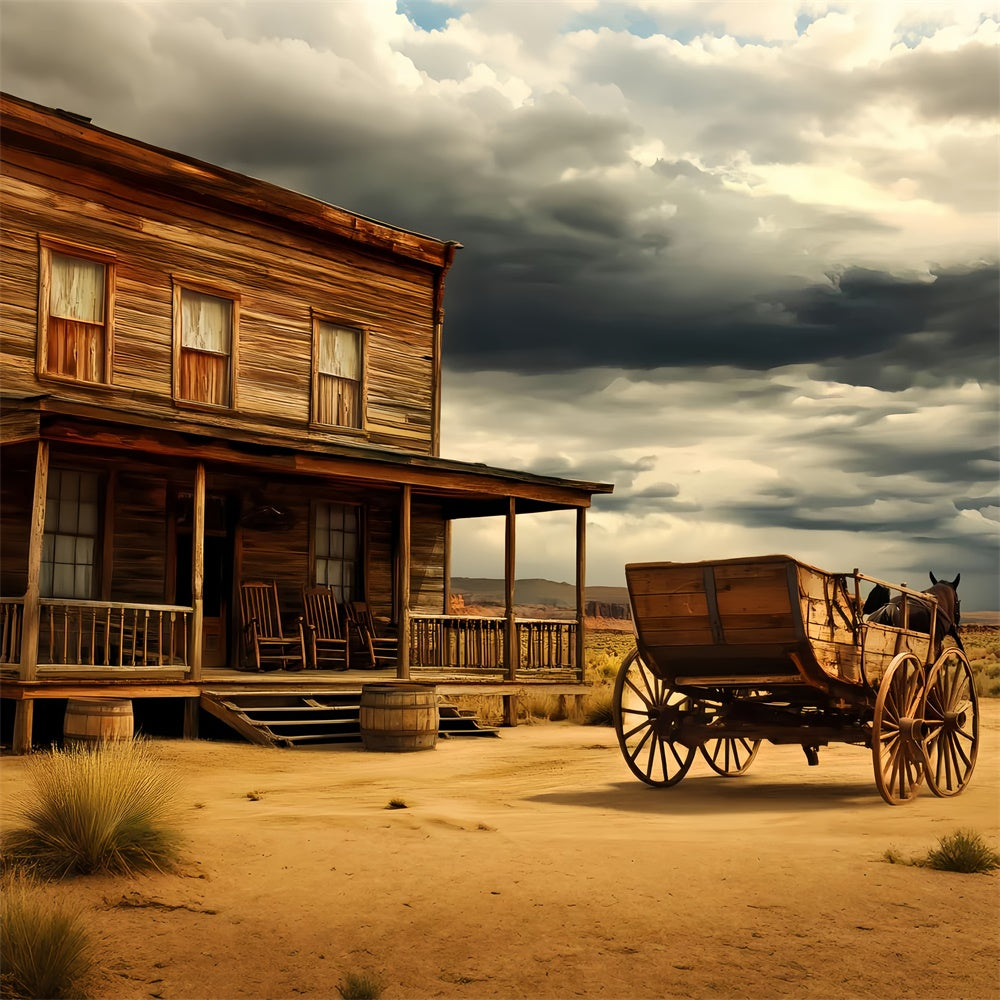Vintage Photography Backdrop Western Desert Cabin Backdrop LXX57-187