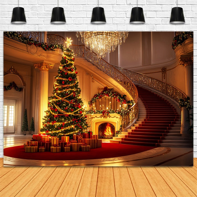Vintage Backdrop Elegant Ballroom Christmas Backdrop LXX57-194