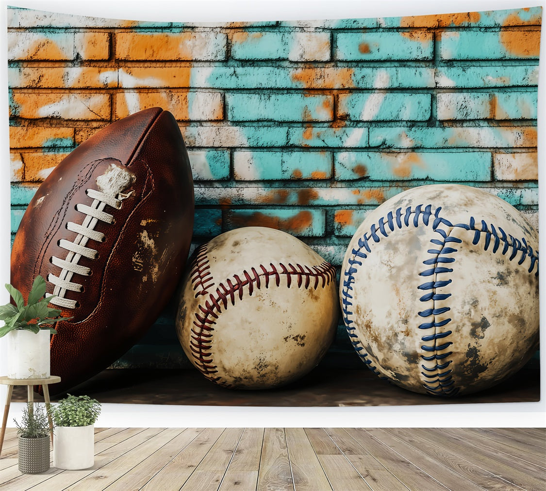 Vintage Photo Backdrop Brick Wall Urban Sports Backdrop LXX57-197
