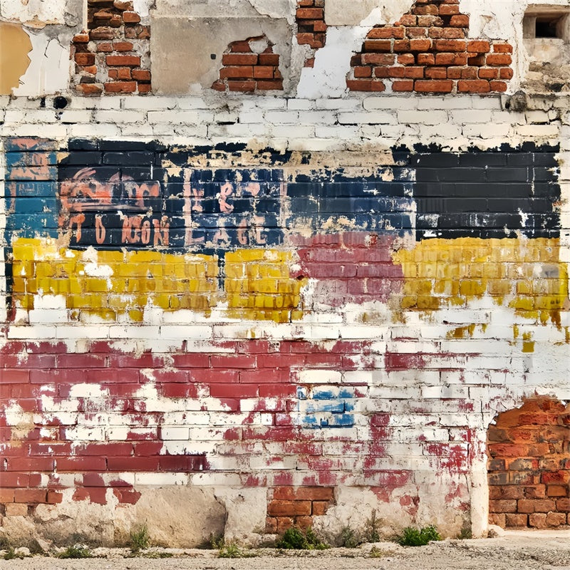 Vintage Wall Backdrop Urban Peel Fade Brick Wall Backdrop LXX57-198