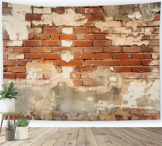 Vintage Wall Backdrop Rustic Peeling Brick Backdrop LXX57-199