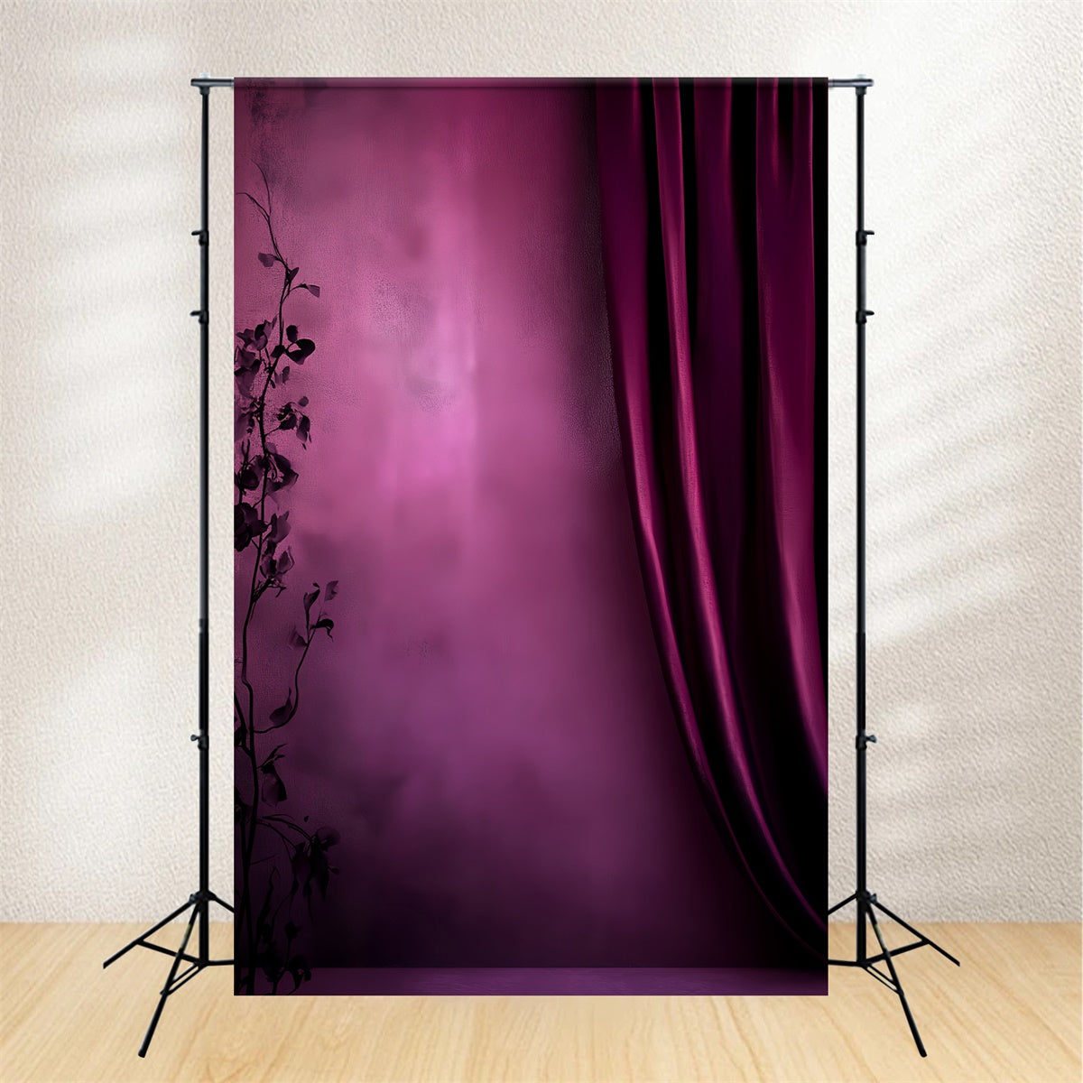 Vintage Photo Backdrops Moody Violet Curtain Backdrop LXX57-201