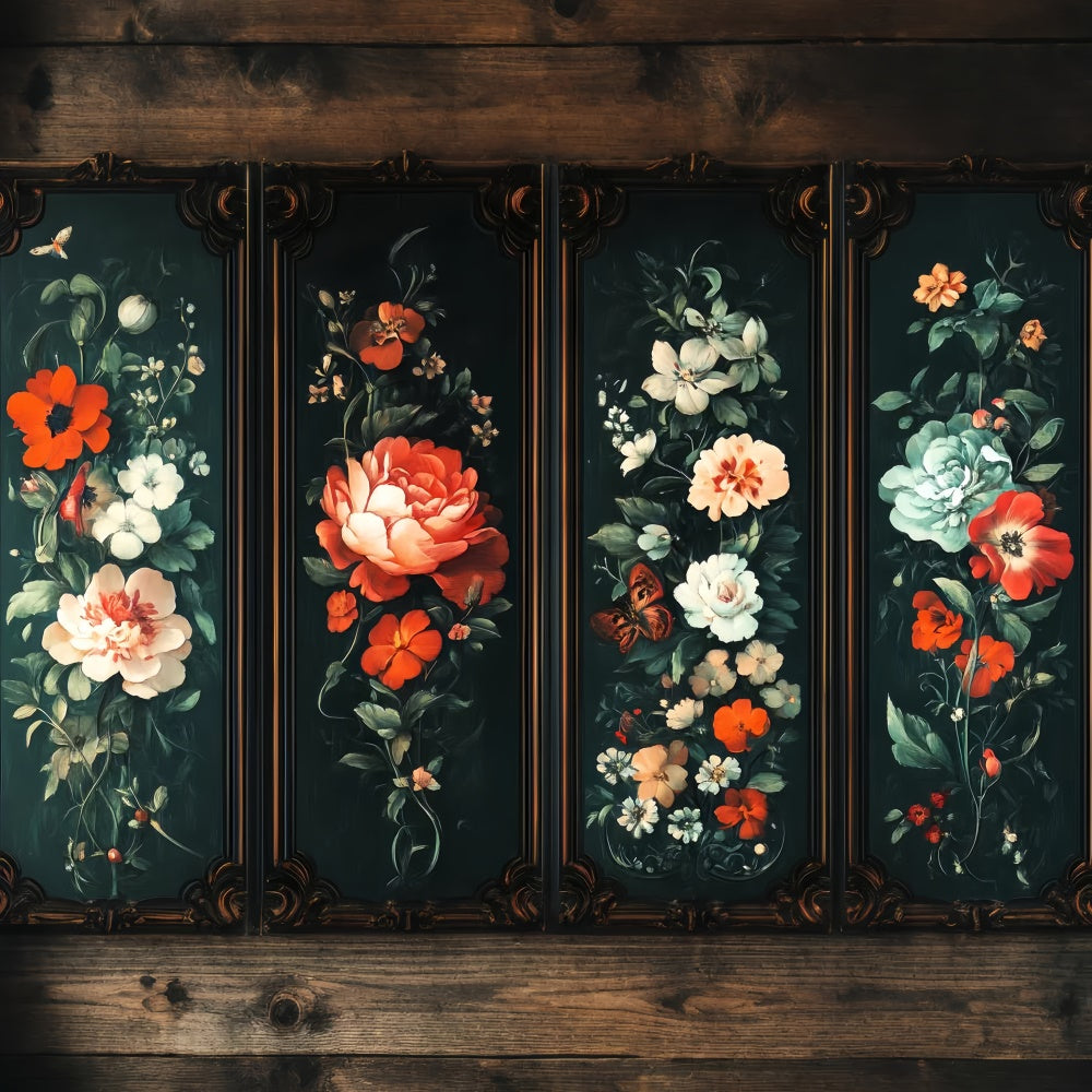 Victorian Backdrops Antique Flower Vintage Photo Backdrop LXX57-212