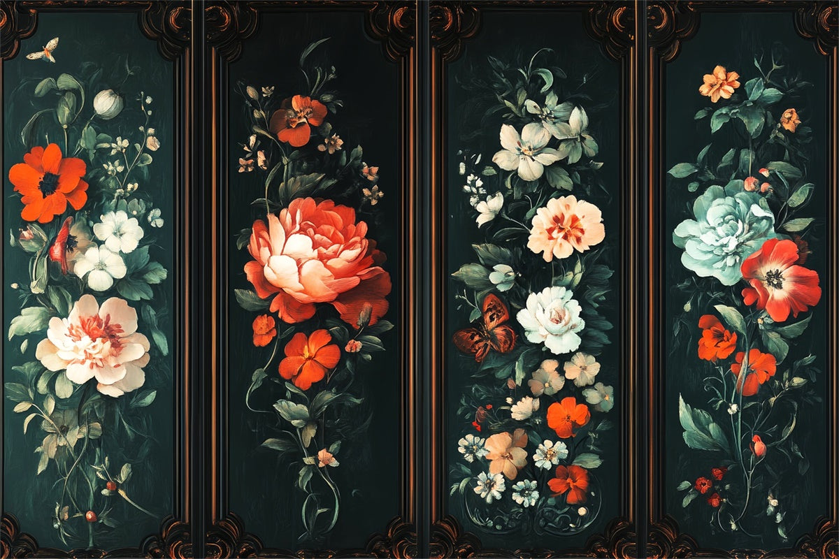 Victorian Backdrops Antique Flower Vintage Photo Backdrop LXX57-212