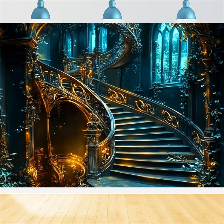 Antique Backdrop Golden Dream Stairwell Vintage Backdrops LXX57-225