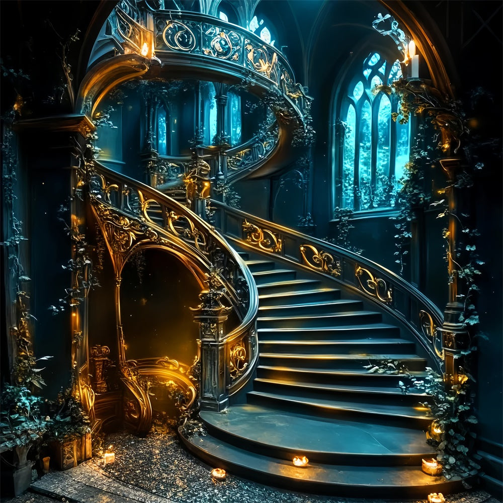 Antique Backdrop Golden Dream Stairwell Vintage Backdrops LXX57-225