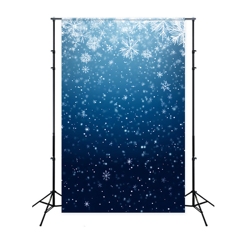 Blue Backdrops Falling Snowflakes Sparkling Backdrop LXX57-257