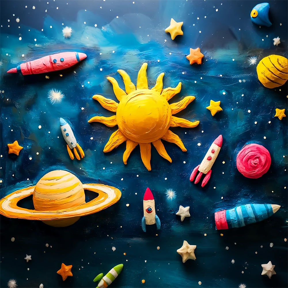 Back To School Photo Backdrop Clay Art Universe Backdrop LXX57-26