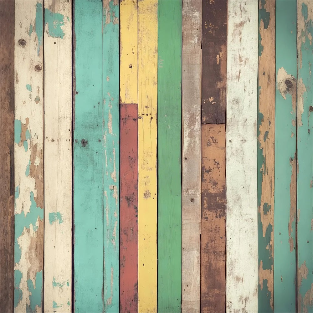 Rustic Wood Backdrop Weathered Rainbow Timber Backdrop LXX57-291