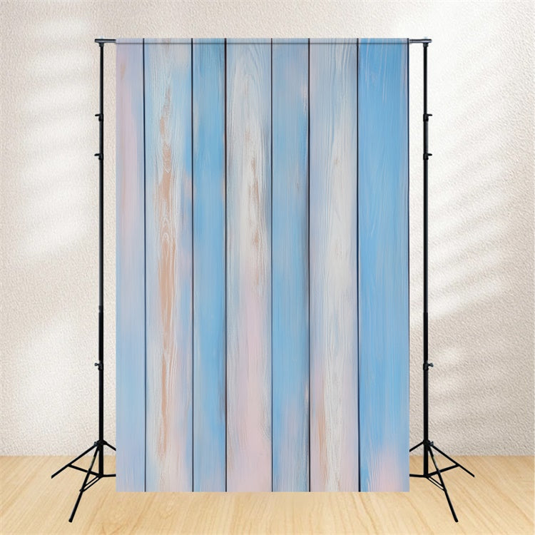 Wood Photo Backdrop Baby Blue Rustic Wall Backdrop LXX57-294