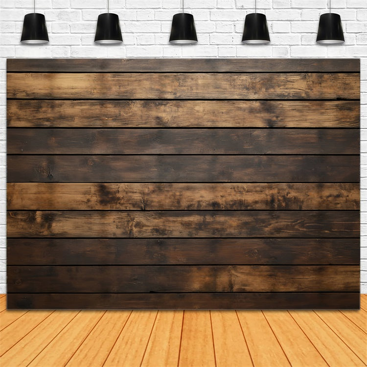 Dark Wood Backdrop Smoky Walnut Plank Backdrop LXX57-303