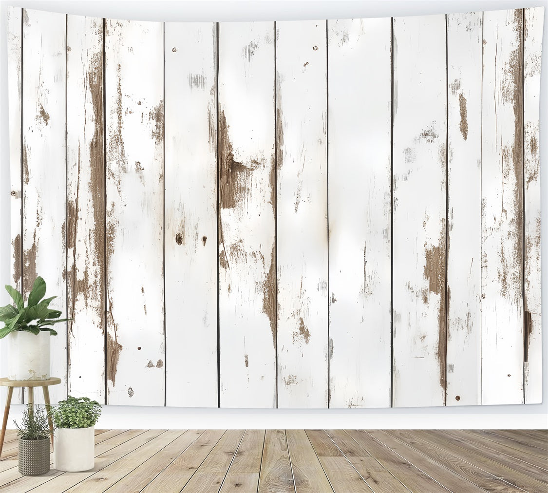 White Wood Backdrop Faded White Timber Backdrop LXX57-313