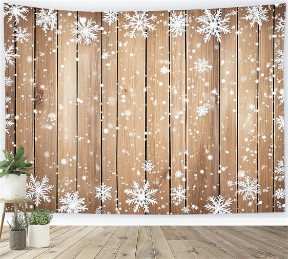Wooden Backdrop Gentle Snow Rustic Backdrop LXX57-317