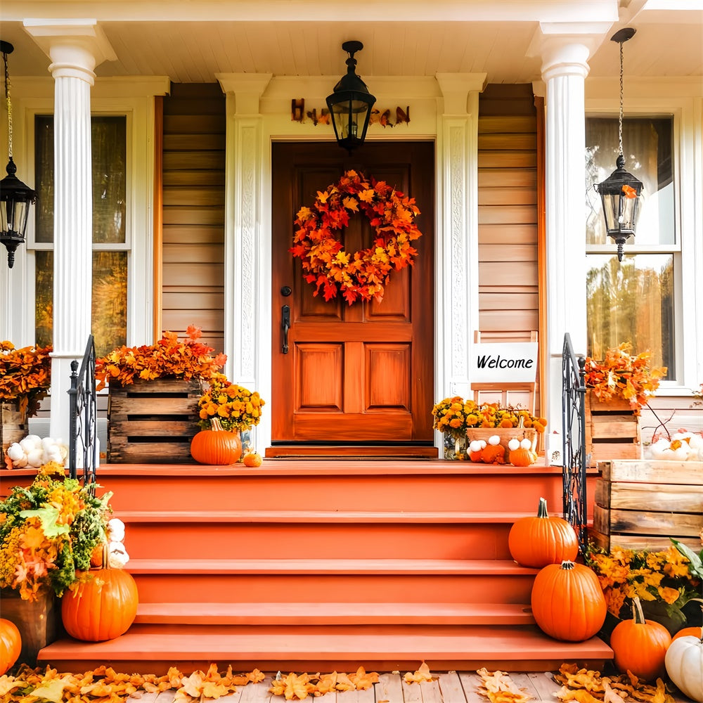 Thanksgiving Backdrop Ideas Maple Wreath Entryway Backdrop LXX57-339