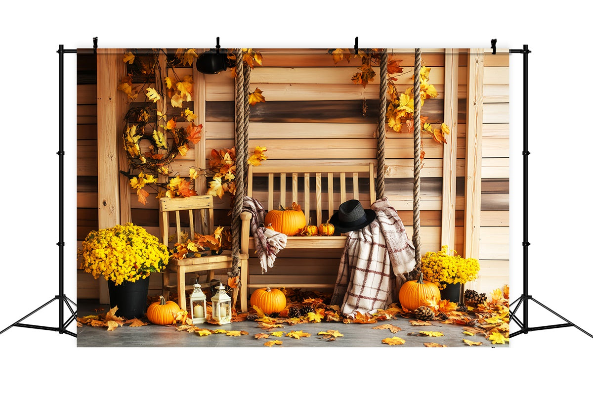 Thanksgiving Day Backdrop Bench Rustic Charm Fall Backdrop LXX57-346