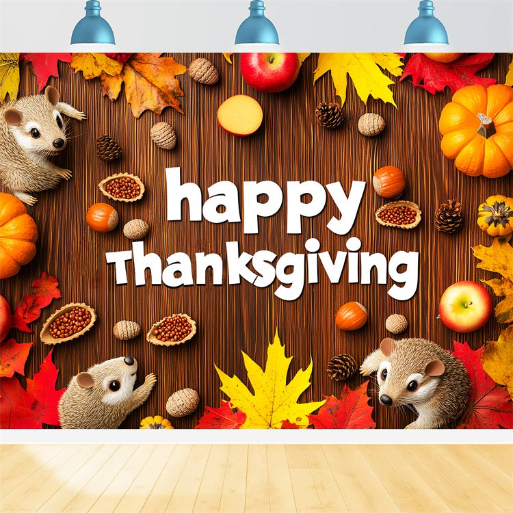 Thanksgiving Themed Backdrop Rustic Animal Scene Backdrop LXX57-370