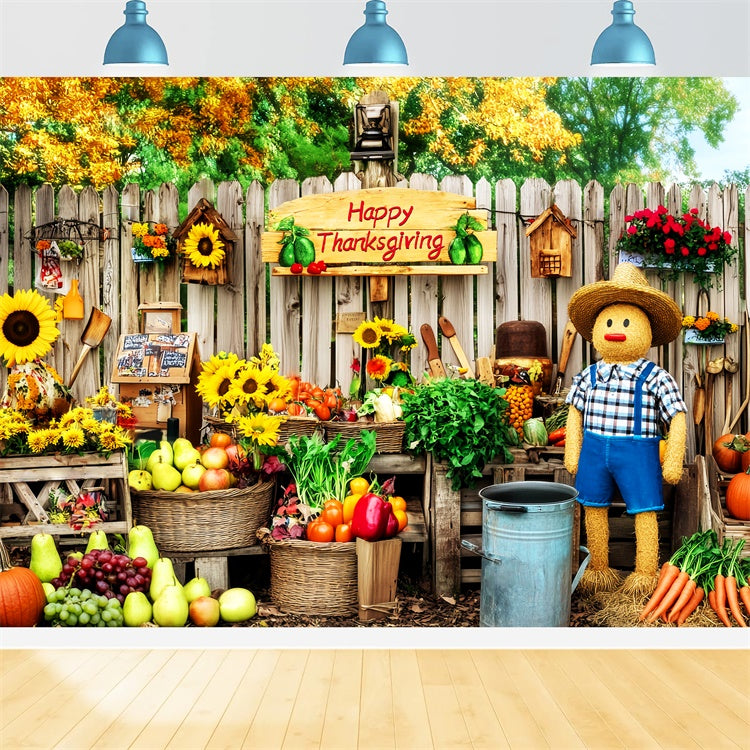 Thanksgiving Backdrop Ideas Scarecrow Fruit Stall Backdrop LXX57-371