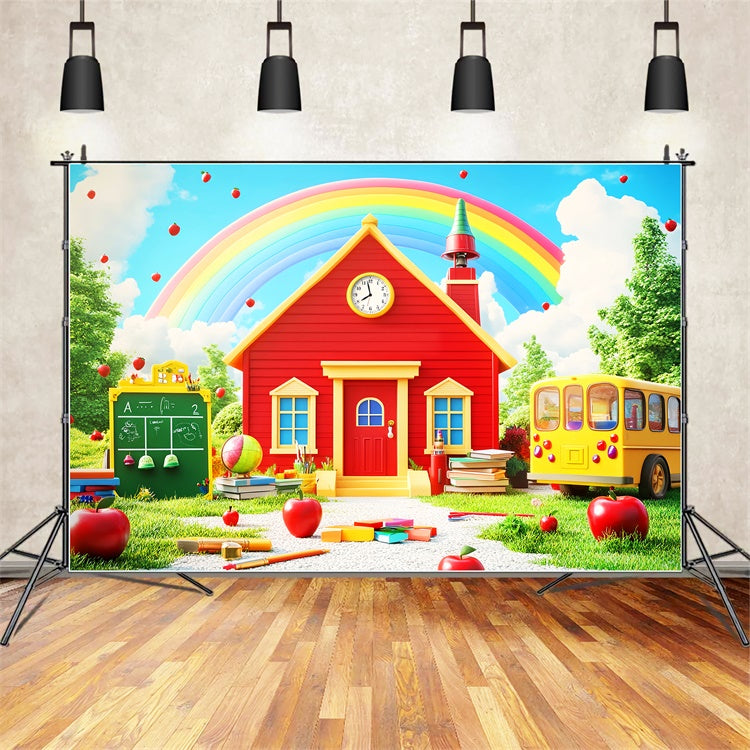 School Photo Backdrop Bright School Rainbow Backdrop LXX57-38