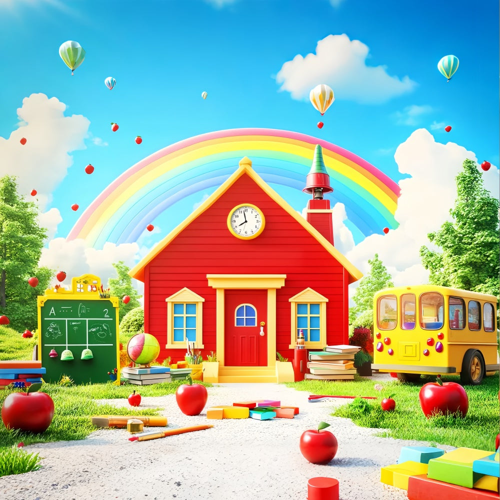 School Photo Backdrop Bright School Rainbow Backdrop LXX57-38