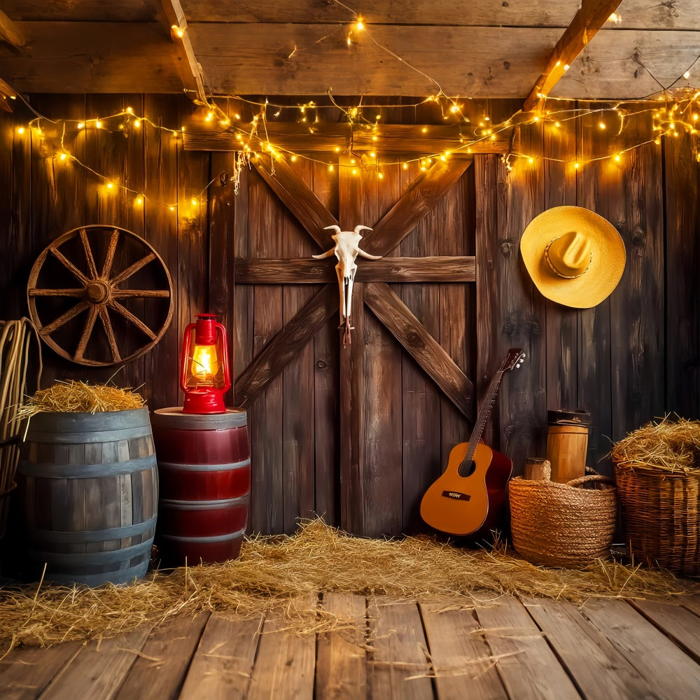 Barn Wood Backdrop Western Barn Glow Backdrop LXX57-384