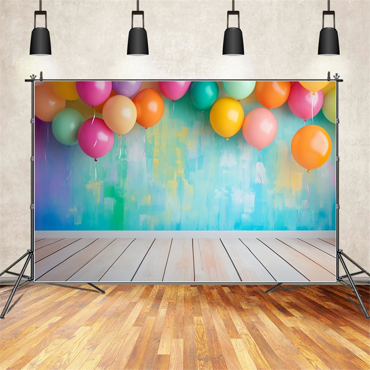 Back To School Backdrop Bright Balloons Study Backdrop LXX57-39