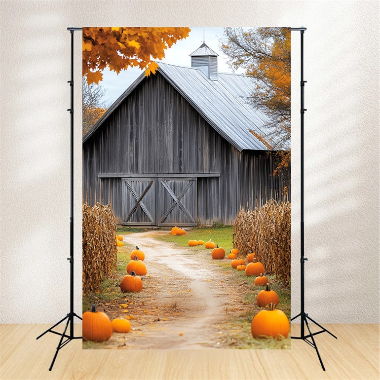 Barn Backdrop Rustic Harvest Trail Fall Backdrop LXX57-399