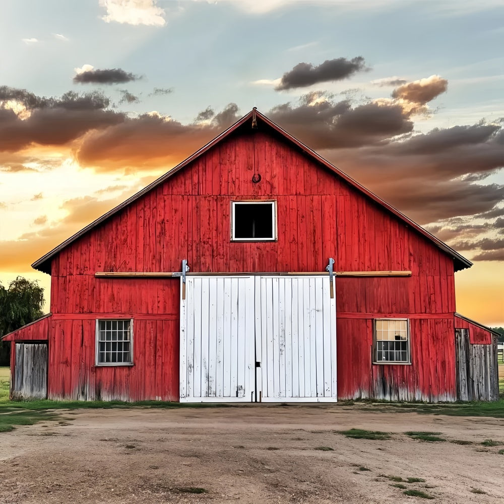 Red Barn Backdrop Country Barn Sunset Backdrop LXX57-403