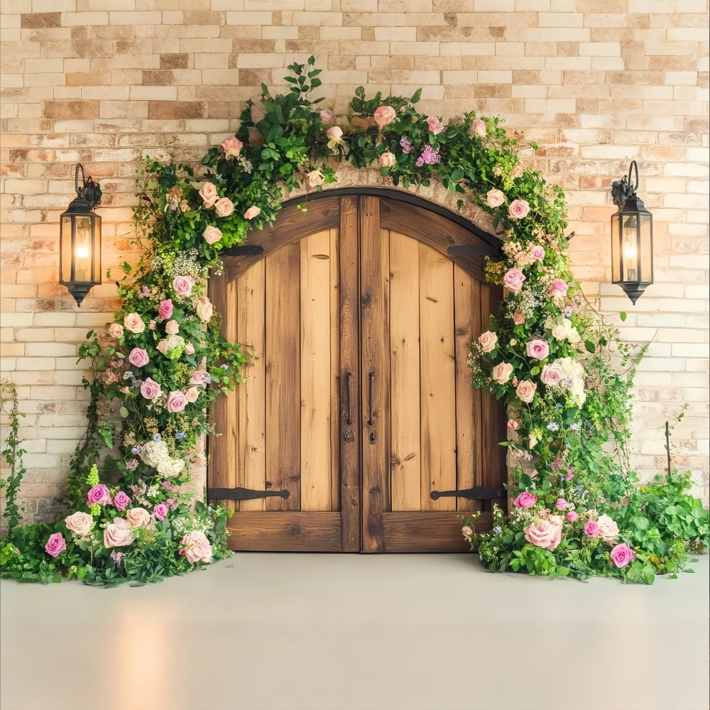 Barn Door Backdrop Garden Archway Floral Backdrop LXX57-410